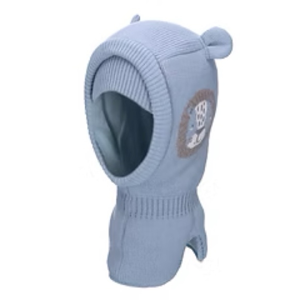 Blue Kids Balaclava with Bear Design